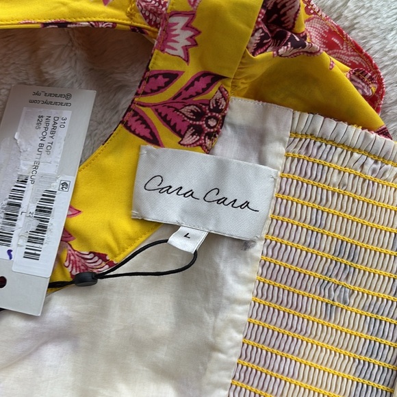 NWT CARA CARA Darby ruffled cropped floral-print cotton-poplin top, Large - Picture 5 of 9